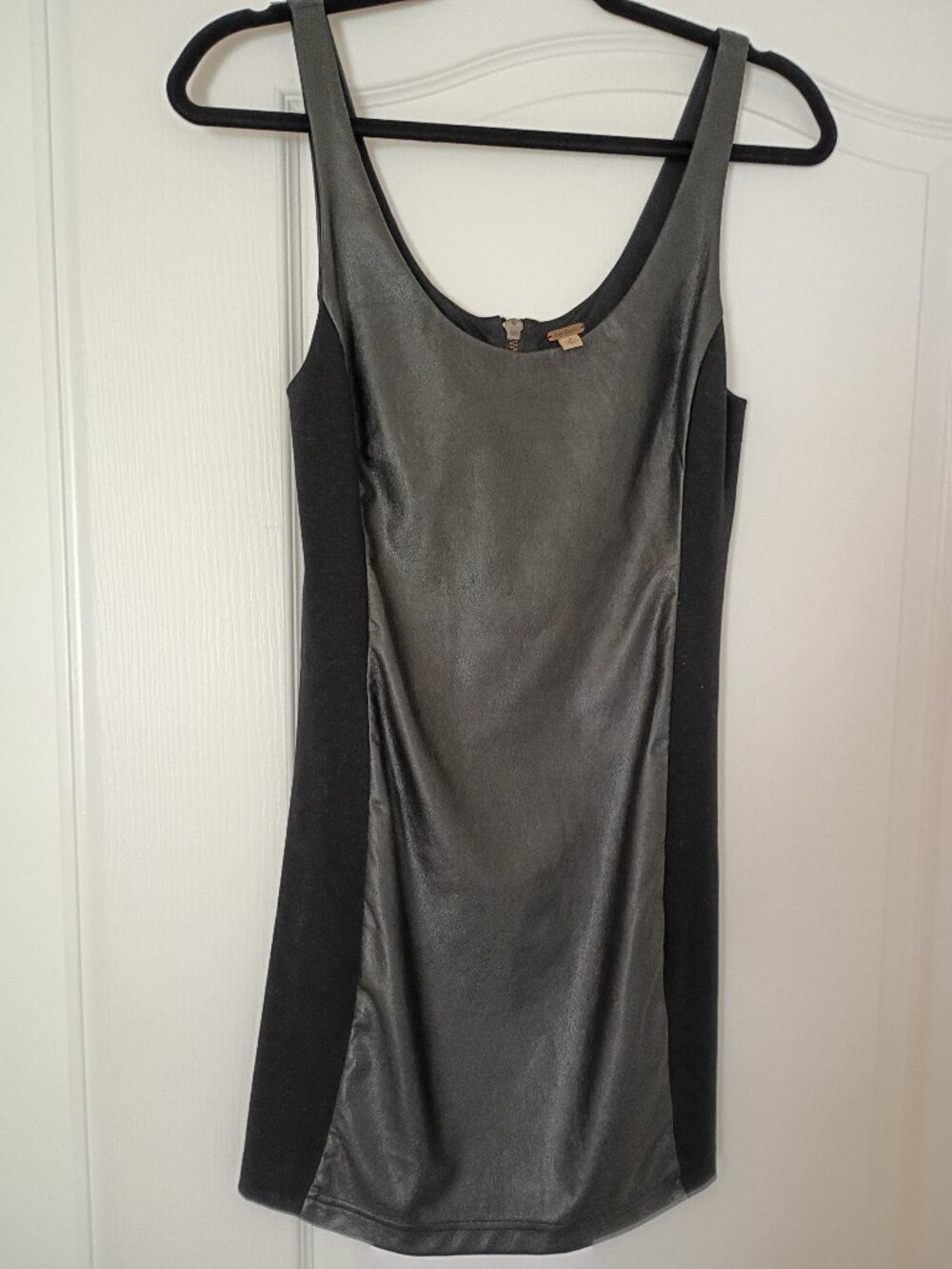 Free People Black Mini Vegan Leather Bodycon Dress